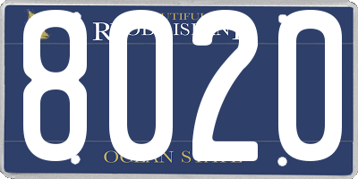 RI license plate 8020
