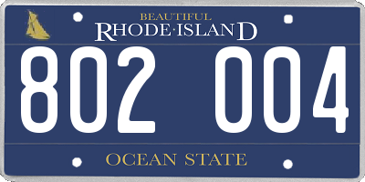 RI license plate 802004