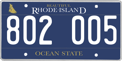 RI license plate 802005