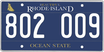 RI license plate 802009