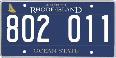 RI license plate 802011