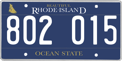 RI license plate 802015