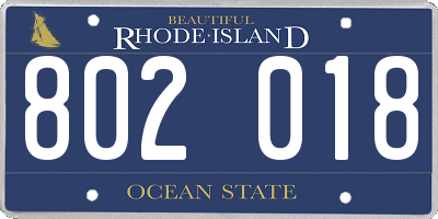 RI license plate 802018