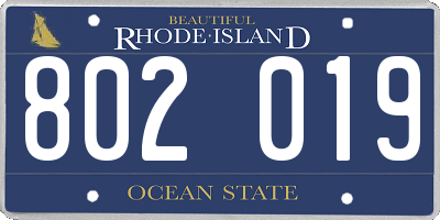 RI license plate 802019