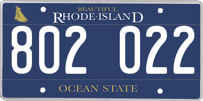 RI license plate 802022