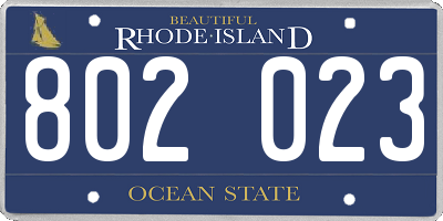 RI license plate 802023