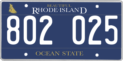 RI license plate 802025