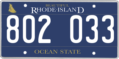 RI license plate 802033
