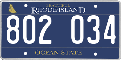RI license plate 802034