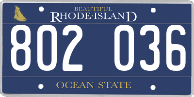 RI license plate 802036