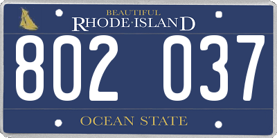 RI license plate 802037