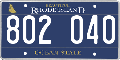 RI license plate 802040