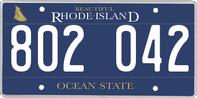 RI license plate 802042