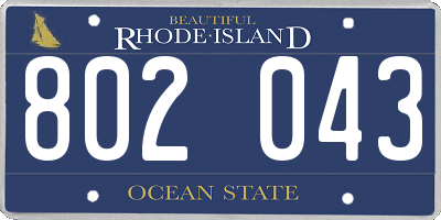 RI license plate 802043