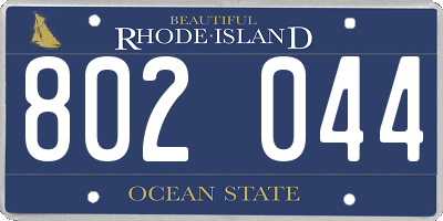 RI license plate 802044