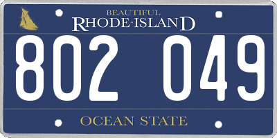 RI license plate 802049