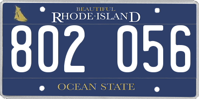 RI license plate 802056