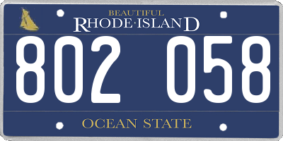 RI license plate 802058
