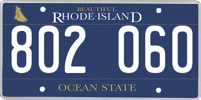 RI license plate 802060