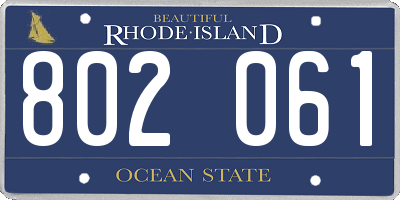 RI license plate 802061