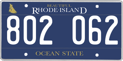 RI license plate 802062