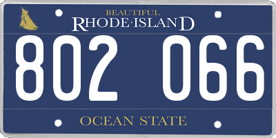 RI license plate 802066