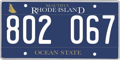 RI license plate 802067