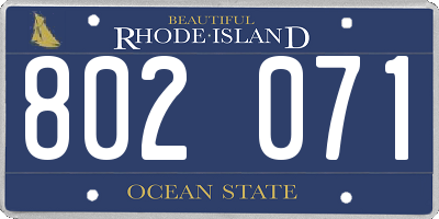 RI license plate 802071