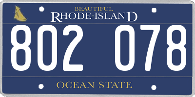 RI license plate 802078