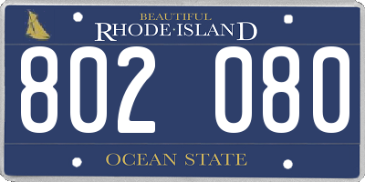 RI license plate 802080