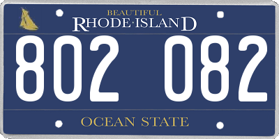 RI license plate 802082
