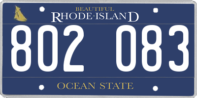 RI license plate 802083