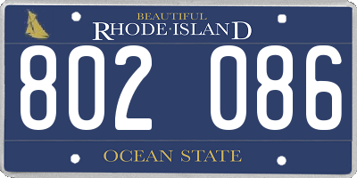 RI license plate 802086