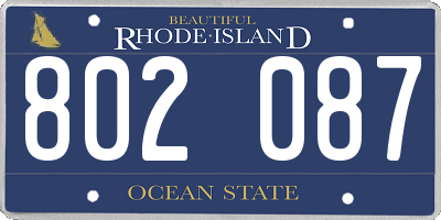 RI license plate 802087