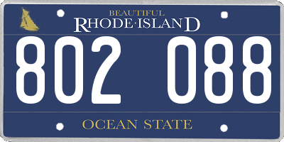 RI license plate 802088