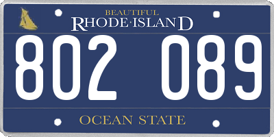 RI license plate 802089