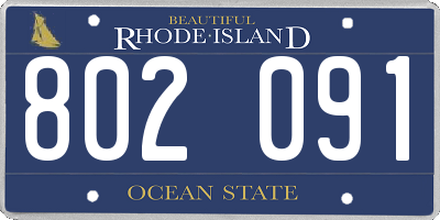 RI license plate 802091
