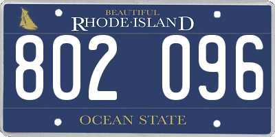 RI license plate 802096