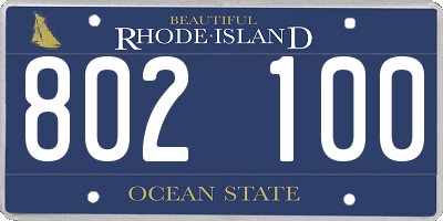 RI license plate 802100