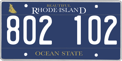 RI license plate 802102