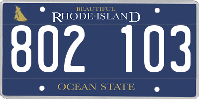 RI license plate 802103