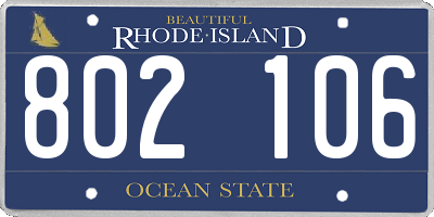 RI license plate 802106