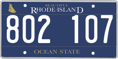 RI license plate 802107