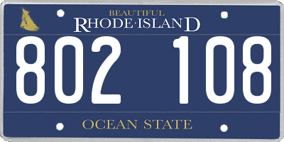 RI license plate 802108