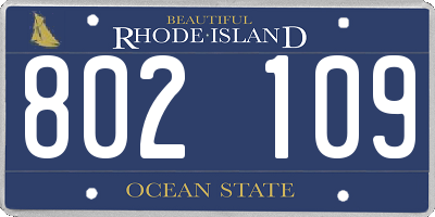 RI license plate 802109