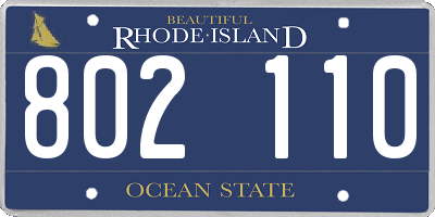 RI license plate 802110