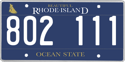 RI license plate 802111