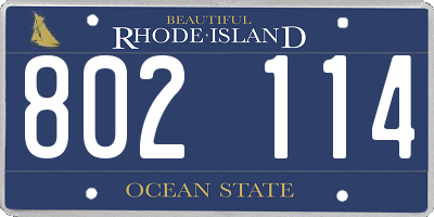 RI license plate 802114