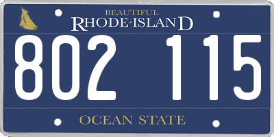 RI license plate 802115