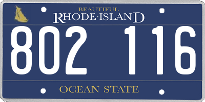 RI license plate 802116